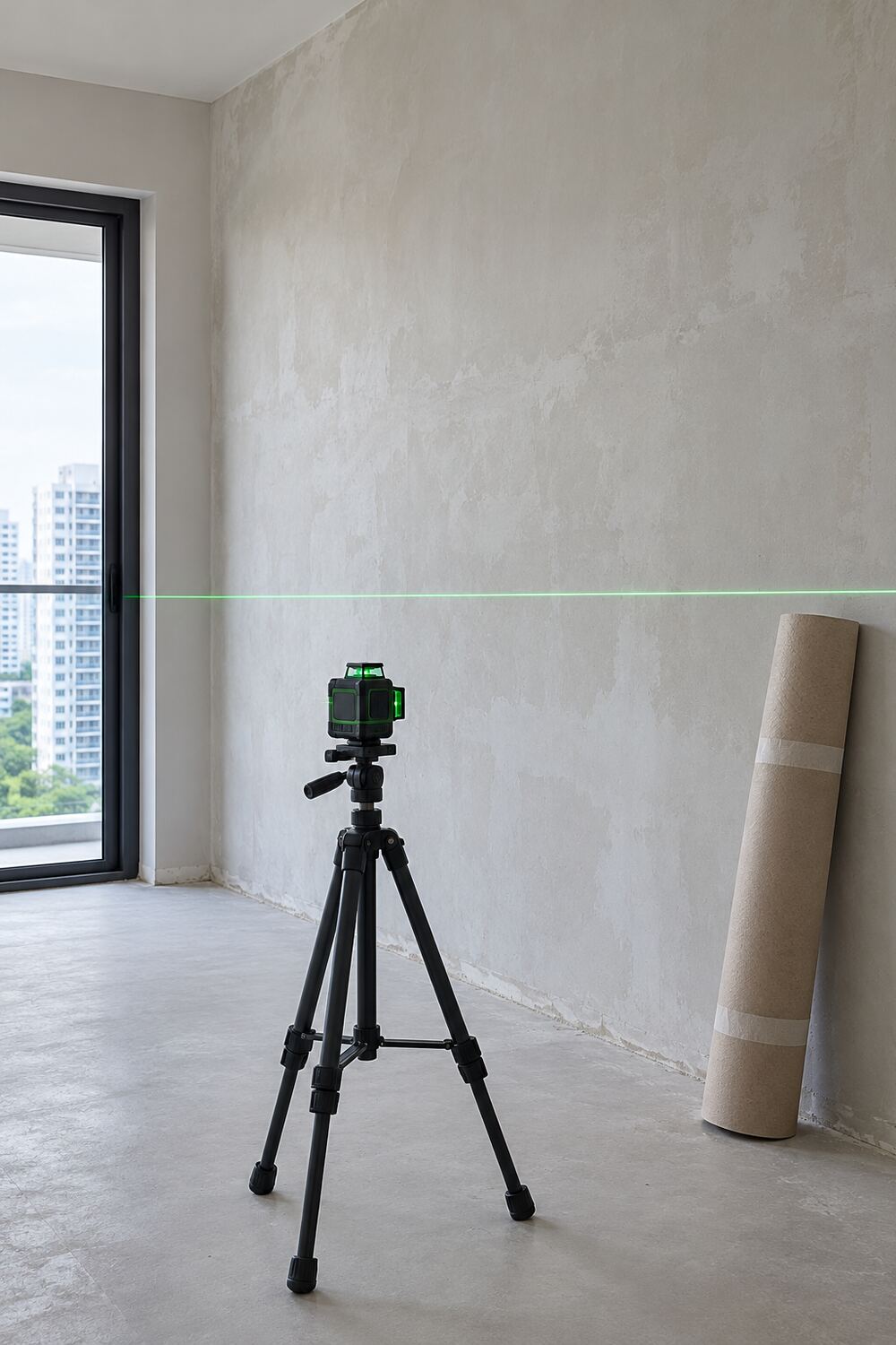 Laser level on site